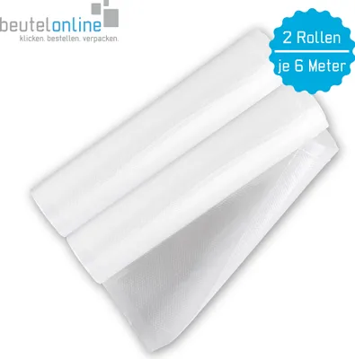 Produktbild von Vakuumrolle goffriert Lebensmittel 300 x 6000 mm Vakuumfolie 2 Rollen