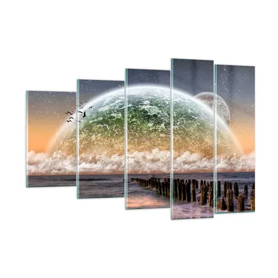 Produktbild von Bilder auf glas - Abstraktion Planet Erde Globus - 150x100cm - Glasbilder - Wandbilder - Kunstdruck - zum Aufhängen bereit - Wanddekoration aus Glas - Glas Bilder - Wandbild auf Glas - GEG150x100-0353