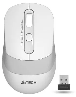Zdjęcie produktu dla Mysz optyczna A4tech FG10 Fstyler, bezprzewodowa, cicha, biała