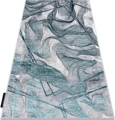 Zdjęcie produktu dla Dywan DE LUXE nowoczesny 621 Sieć, siatka - Strukturalny szary / zielony 180x270 cm