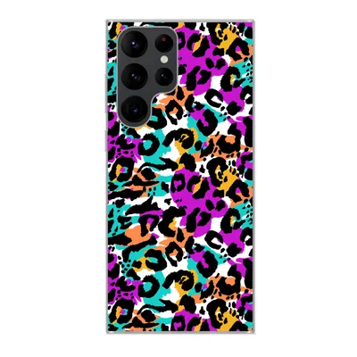 Produktbild von MuchoWow® Handyhülle Schutzhülle Hülle für Samsung Galaxy S22 Ultra Pantherdruck - Regenbogen - Weiß Silikon Softcase Handy Hülle - Abbildung