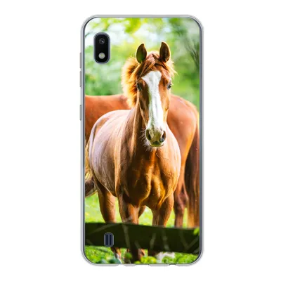 Produktbild von MuchoWow® Handyhülle Schutzhülle Hülle für Samsung Galaxy A10 Pferde - Licht - Wiese Silikon Softcase Handy Hülle - Schutzhülle