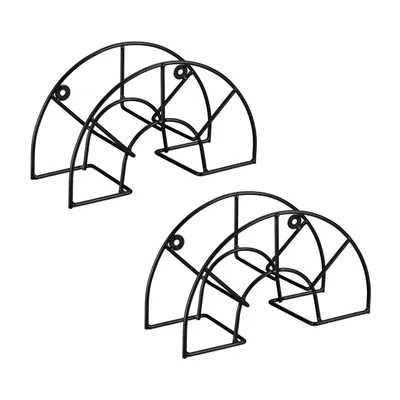 Produktbild von Relaxdays Schlauchhalter, 2er Set, Stahl, für 45 m 5/8" Schlauch, Schlauchhalterung Wand, HBT: 19x30,5x13,5 cm, schwarz