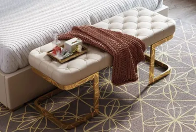 Produktbild von Chesterfield Hocker Polsterbank Ottomane Sitzhocker Zweisitzer Leder Beistell