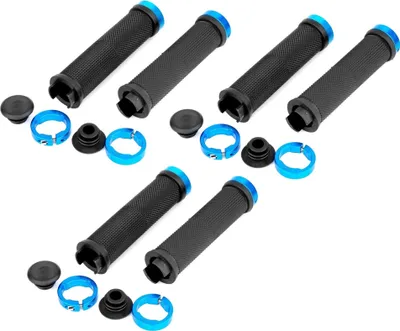 Obrázok produktu pre sada 3 rukovätí na riadidlá | ergonomické skrutkovacie rukoväte | rukoväte na riadidlá | Soft-Grip rukoväte pre MTB, BMX, mestské bicykle, cestné bicykle | farba modrá - čierna