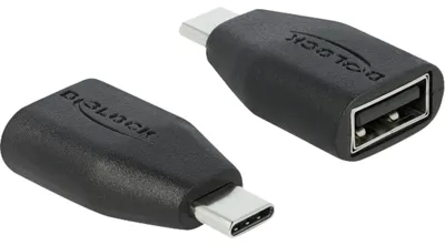 Obrázek produktu pro DeLOCK USB Blokátor dat USB Type-C samice na Typu-A samec, USB Type-C, USB Type-A, Černá