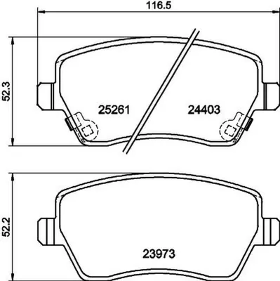 Produktbild von HELLA Bremsbeläge Satz Vorne Bremsklötze für NISSAN MICRA IV (K13) 8DB 355 015-981