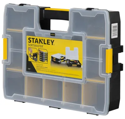 Produktbild von Stanley CUBIX Organizer SortMaster, Kasten für Kleinteile, Schwarz, Transparent, Gelb, 90 mm, 430 mm, 330 mm