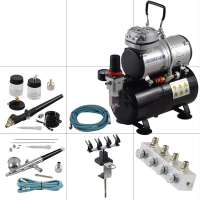 Produktbild von Agora-Tec® Airbrush Komplett-Set PROFI XV.1