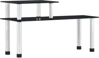 Obrázok produktu pre Kuchynská polica čierna 45x16x26 cm tvrdené sklo