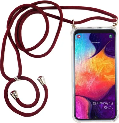 Produktbild von Handykette für Samsung Galaxy A50 - Smartphone Necklace Hülle mit Band - Schnur mit Case zum umhängen in Rot