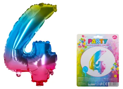 Immagine prodotto di Palloncino Gonfiabile - Numero 4 Arcobaleno