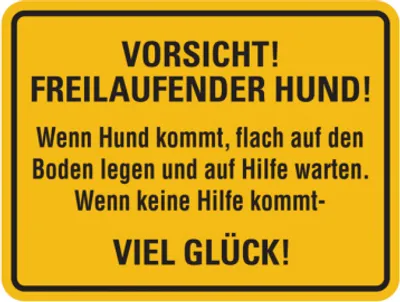 Produktbild von Dreifke® Hinweisschild, Vorsicht! Freilaufender Hund!, Aluminium, 150 x 200 m...