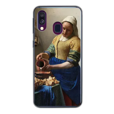 Produktbild von MuchoWow® Handyhülle Schutzhülle Hülle für Samsung Galaxy A40 Das Milchmädchen - Gemälde von Johannes Vermeer Silikon Softcase Handy Hülle - Handy-Tasche