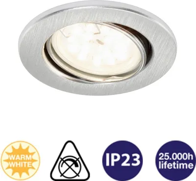 Produktbild von Briloner LED GU10 Einbauleuchte Metall aluminiumfarbig 400 Lumen 5,0W Warmweiß