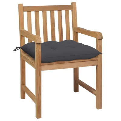 Produktbild von VidaXL 3062745, Terrasse, Gepolsterter Sitz, Teak, Anthrazit, Polyester, 580 mm