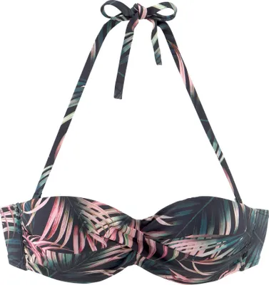 Produktbild von LASCANA Bügel-Bandeau-Bikini-Top Reese schwarz-bedruckt Größe 38 Cup C
