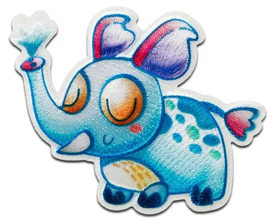 Obrázok produktu pre Mono Quick Elephant blue animal - nášivka, nažehľovacia nášivka, nášivka, nášivky, na nažehlenie, veľkosť: 4,6 x 5,5 cm