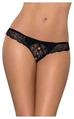 Productafbeelding van Obsessive - Miamor Stringbroek zonder schuine opening - Zwart