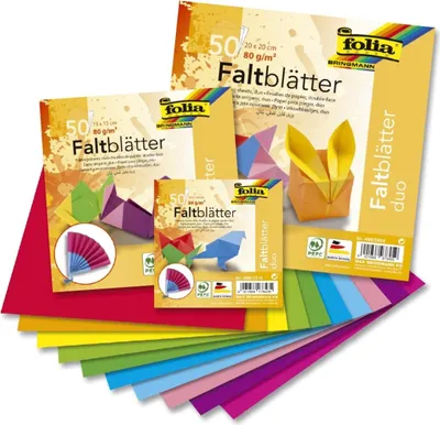 Produktbild von folia Faltblätter "DUO" 100 x 100 mm 50 Blatt