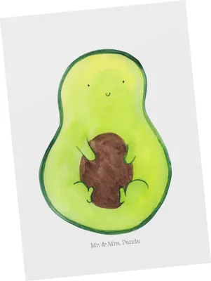 Produktbild von Mr. & Mrs. Panda Postkarte Avocado Kern - Weiß - Geschenk, Ansichtskarten, Ansichtskarte, Postkarten, Spruch Leben, Grußkarte, glücklich, einzelkarte, Pflanze