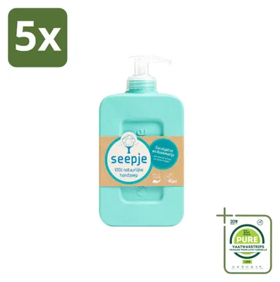 Zdjęcie produktu dla 5 sztuk mydła do rąk Seepje o zapachu eukaliptusa i rozmarynu - 300 ml - opakowanie zbiorcze