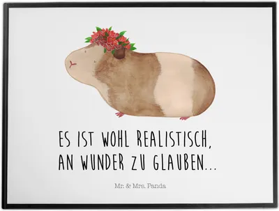 Produktbild von Mr. & Mrs. Panda Schreibunterlage Meerschweinchen Weisheit - Weiß - Geschenk, Schreibtischauflage, Wunder, schreibtischmatte, Unterlage Schreibtisch, Gute Laune, Spruch