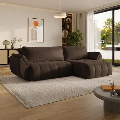 Produktbild von Masseno Ecksofa OLSI mit Schlaffunktion L-Form, Sofa mit Bettkasten, Wohnzimmersofa, Couch, Soffa, Bettsofa, Couchgarnitur- Braun, MONOLITH 29