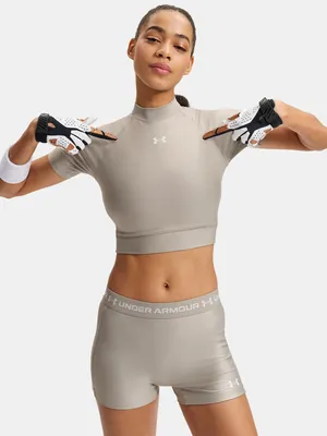 Obrázek produktu pro Under Armour Heatgear Crop Mock Ss – timberwolf taupe, velikost: S