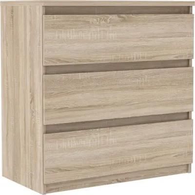 Produktbild von Furniture24 Kommode CHELSEA CHLK23, Schubladenschrank, Schubladenkommode, 3 Schubkästen Sonoma Eiche