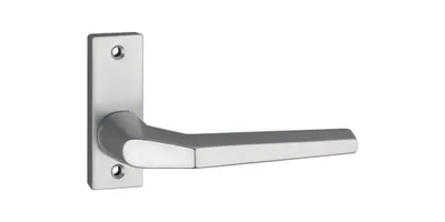 Produktbild von Dieckmann Rahmentürdrücker 390 Vierkant 8mm festdrehbar Alu F1 natur asymetrisch - 1332000001