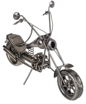 Image de Porte-bouteille en métal, forme de moto, 32 x 22 cm