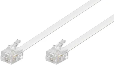 Immagine prodotto di Goobay 93063 Cavo di collegamento modulare, 10 m, bianco - Spina RJ11/RJ14 (6P4C) > Spina RJ11/RJ14 (6P4C)