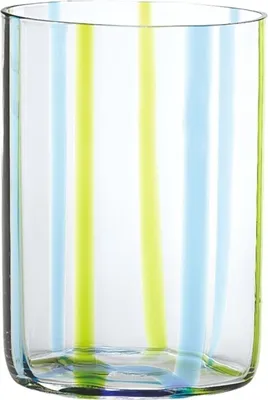 Image de Verre Tirache Zafferano en verre borosilicate bicolore Vert aigue-marine boîte de 6 pièces