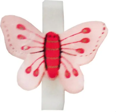 Immagine prodotto di Graffette in legno a forma di farfalla, rosa, dimensioni 3,5 cm, marca Clayre & Eef, confezione da 8 pezzi