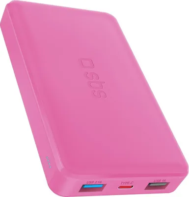 Produktbild von Powerbank fast charge mit 10.000 mAh und 2 USB Rosa