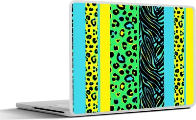 Produktbild von MuchoWow® Laptop Aufkleber Sticker Cover Design - Pantherdruck - Gelb - Grün 30x21 cm - Sticker für Laptop - Selbstklebend