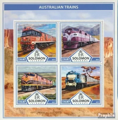 Produktbild von Briefmarken Salomoninseln 2017 Mi 4552-4555 Kleinbogen (kompl. Ausg.) postfrisch Australische Züge