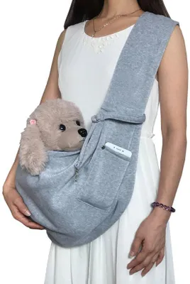 Immagine prodotto di Borsa da viaggio per cani di piccola taglia e gatti, grigia, 38x70, regolabile