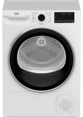 Produktbild von Beko EX856GX2, Freistehend, Frontlader, Wärmepumpe, Weiß, Drehregler, Berührung, Edelstahl