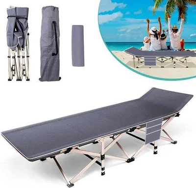 Produktbild von Famanu Campingbett mit Seitentasche und Kopfkissen - 190 x 67 x 36 cm