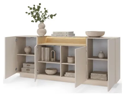 Produktbild von Halefa - Sideboard, 103x40x83h cm Beige, 4 Regale