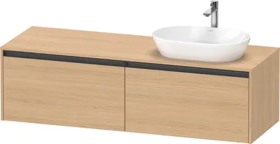 Produktbild von Duravit Ketho.2 Wastafelonderkast 160x55x45,9 cm Mat Natuur Eiken