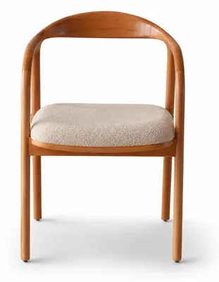 Image de Chaise de salle à manger moderne, beige, style hygge, bois, confortable, esthétique, élégante