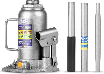 Produktbild von alca® Auto Lift Hydraulik 12t hydraulischer Wagenheber 12t I Unterstellheber Auto, Doppelkolben, Verlängerungsschraube, & GS , Hubhöhe 215–400 mm, Öl nachfüllbar