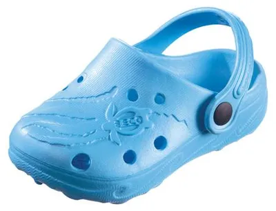 Produktbild von Beco Kinder Clogs Türkis aus leichtem EVA mit Fußbett und profilierter Sohle