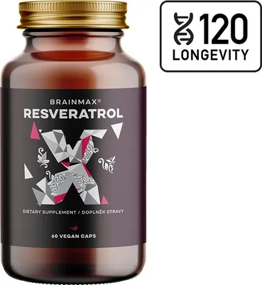 Image de BrainMax Trans-Resveratrol, resvératrol, 500 mg, 60 gélules végétales