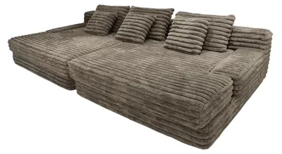 Image de Canapé 4 places compressible gris tissu Canapé plus éger