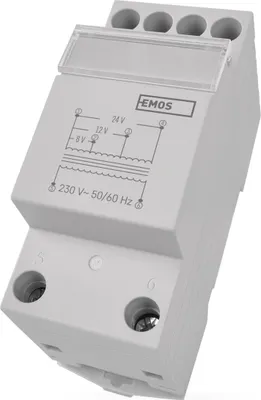 Produktbild von EMOS Transformator für 2-Draht Türklingel, universaler Trafo 8 V, 12 V, 24 V, weiß, kompatibel mit EMOS P57101/57102, drahtgebunden, 0,3A/8W, P57000TR