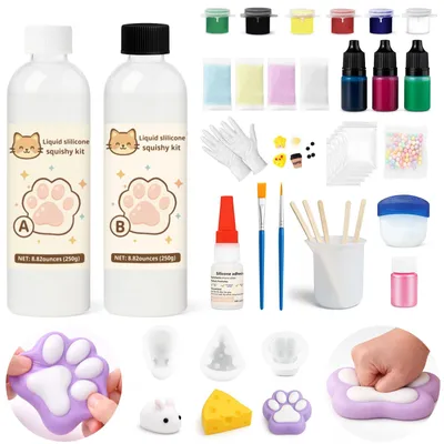Squishy Set 18oz DIY Kit, Silikon 1:1, 3 Formen